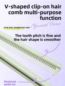 1pc Wheat Straw Flat Hair Brush With Clip Board, Salon Hair Brush Smooth Hair Material, Hair Styling Straightening Iron V-Shape Hair Straightening Brush, Women & Girls Hair Brush, Styling Curling & Straightening Brush