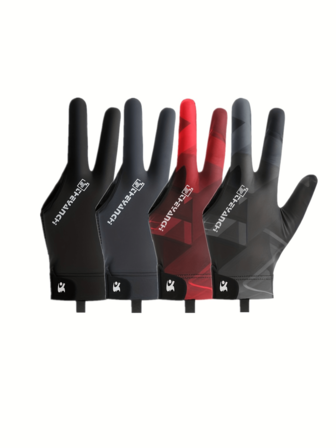 1pc Unisex Three-Finger Full-Finger Pool Billiards Gloves - Elastic Breathable Non-Slip Grip With Closure, Red/Black/Gray For Men & Women, Enhanced Visibility & Control, Billiards Accessories, Billiards Equipment,One Size Fits All,Athletic Gloves,Sports Gloves,Tacos De Billar,Billiards Accessories