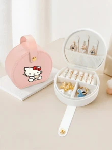 Sanrio 1pc Portable Jewelry Case Small Jewelry Boxes For Women Simple Home Jewelry Organizer Travel Organizer Fine Mini Storage Box For Earrings Travel Jewelry Zipper Case For Earrings Rings Necklaces Bracelets Portable Mak