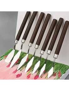 3/7pcs Stainless Steel Oil Painting Knives Artist Crafts Spatula Palette Knife Oil Painting Mixing Knife Scraper Multifu Art Tools - one-size - View 15
