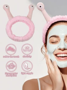 1 Face Washing Headband/2 Face Washing Wrist Straps/3 Set Of Hydrotherapy Headbands, Makeup Headbands, Face Washing Headbands, Skincare Headbands, Pink Velvet Fluffy Sponge Headbands, Bows, Bubbles, Hydrotherapy Headbands, Wristbands, Set Of Women's And Girls' Hair Accessories - Multicolor - View 3