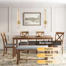 1 قطعة إضاءة حائط ذهبية بلمبات LED مع بطارية وريموت كنترول، قابلة للتعتيم، لمبة حائط لاسلكية، مناسبة للغرف المعيشة والنوم والممرات والفنادق وديكور المنزل