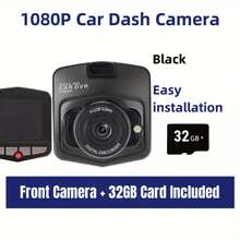 Cámara de salpicadero HD 1080P con pantalla LCD de 2.4", grabación en bucle, monitoreo de estacionamiento 24/7, detección de movimiento y visión nocturna - DVR Full HD para vehículos, montaje adhesivo fácil, alimentado por encendedor de cigarrillos, incluye accesorios - Regalo navideño