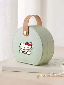 Sanrio 1pc Portable Jewelry Case Small Jewelry Boxes For Women Simple Home Jewelry Organizer Travel Organizer Fine Mini Storage Box For Earrings Travel Jewelry Zipper Case For Earrings Rings Necklaces Bracelets Portable Mak