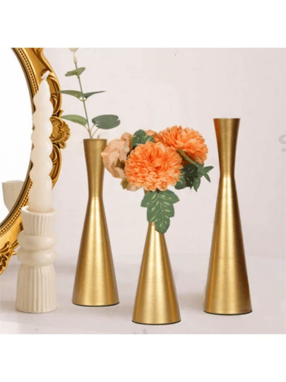 1PC/3pcs Flower Arrangement Metal Iron Art Simple And Romantic Wedding Party Candlelight Dinner Home Tabletop Decoration Vase,Room Decor,Home Decor,Centerpieces,Table Decor Flower Vase Glass Vase