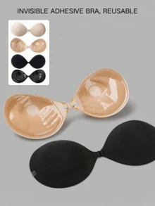 2/1 件隐形聚拢粘合文胸罩杯，厚度 3 厘米，适合小胸围露背连衣裙和婚纱 - 彩色 - 查看 2