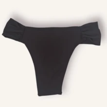 Thong Bikini Panties Simple Elegant Casual Draped Colorful - 鏽棕色 - 查看 1