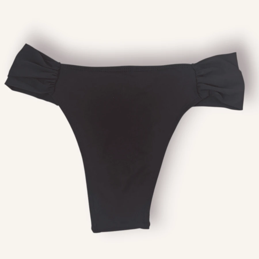 Thong Bikini Panties Simple Elegant Casual Draped Colorful - 鏽棕色 - 查看 1