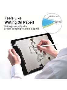 Yezodawee 适用于 iPad 10 代 10.9 英寸 (2022) / iPad 11 代 A16 (2025) 的纸质触感屏幕保护膜，磨砂 PET 薄膜，支持书写，兼容触控笔且灵敏度高，防眩光，防指纹，超薄纳米柔性屏幕保护膜，易于安装，磨砂纸质质感，兼容 Face ID 和 Apple Pencil，防刮擦，无气泡，高清透明。