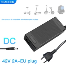 42V 2A Elektroroller Ladegerät, kompatibel mit 36V Lithium-Ionen Batterien, geeignet für Jetson, Razor, Swagtron, Bird, Gotrax, Segway, mit 3 Ladeanschlüssen: 2,5mm/2,1mm DC, 5,5mm DC und 12mm 3-poliger Flugzeugstecker, Universalspannung 100-240V