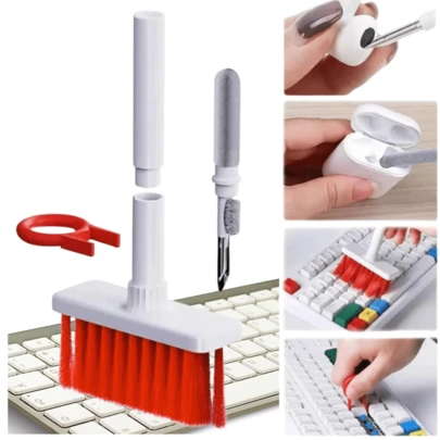 Kit Escova Vassourinha Multi Limpeza Para  Teclado Notebook Fone de Ouvido 5 em 1