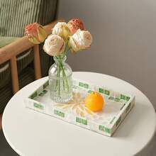 1pc INS - Style Shell - Inlaid Decorative Tray, Colorful Patchwork Square Shape, Hand - Inlaid. Suitable For Decorating Living Room Coffee Tables, Dining Room Dining Tables And Daily Clutter Storage. It Can Also Be Used As A Holiday Gift And For Party Dining Table Decoration. - Nhiều màu - Xem 5