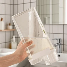 1 pièce Boîte de rangement pour la lessive multifonctionnelle en acrylique transparent, distributeur de détergent avec tasse de mesure, corps de conteneur transparent, conception à double joint, large ouverture pour un remplissage facile, bocal de rangement pratique pour la maison - Blanc - Voir 4