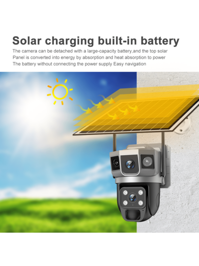 SWVW V380 Pro 12MP WiFi 10X Zoom Solar Camera 6K Dual Lens Three Screen Outdoor IP Security PIR Human Detection CCTV PTZ Cam V380PRO,2.4GWIFIOutdoor Indoor Home Cameras, Wireless WIFI Ring ,None Surveillance Pet view 10