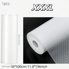 1 Roll Transparent Waterproof Non-Slip Mat, Suitable For Kitchen Cabinets, Shelves, Desks