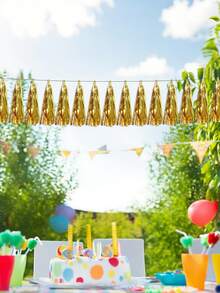 1/2 Set de borlas de metal con lámina de oro, borlas de guirnalda, adecuado para bodas, despedidas de soltero, fiestas temáticas, fiestas de cumpleaños