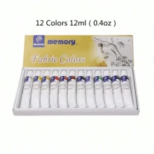 12/24 Colors Fabric Paint Set For Clothes With 6 Brushes, 1 Palette,Permanent Textile Puffy Paint Kit For Shoes, Canvas,14/26 Colors, 30ml/1.01oz Each Tube,12 Colors Fabric Paint Set,12ml(0.4oz)Each Tube
