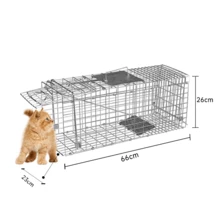 PORIYA Extra Large Humane Animal Trap Cage For Fox, Cat, Possum, Rabbit & Rat Heavy-Duty Steel Construction W/ Auto-Lock Door Collapsible For Storage - Silver - View 10