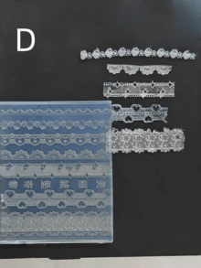 蕾丝硅胶美甲模具，法式蕾丝高透明度美甲模具