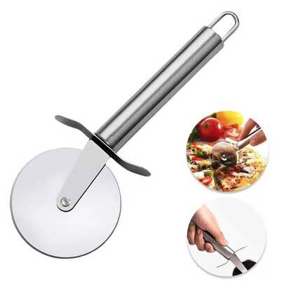 1pc Stainless Steel Pizza Knife, Roller Knife, Roller Knife, Creative Single-Wheel Lace Cutting Surface Roller Pancake Cutter