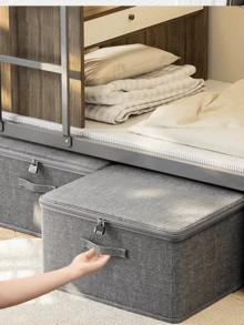 1件防尘灰色折叠收纳透气防尘储物盒大容量衣柜收纳盒带盖可容纳衣服袜子连衣裙毛毯内衣文胸可折叠衣柜收纳盒衣物分类整理器适用于居家卧室更衣室出差学校宿舍酒店打包必需品 - 彩色 - 查看 9