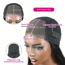 34 Inch Wear And Go Glueless Wigs Human Hair Pre Plucked Pre Cut 6x4 HD Human Hair Lace Wig Ready To Wear Body Wave Lace Front Wigs Human Hair For Women Beginners Friendly Natural Color - Natural Black - Xem 11