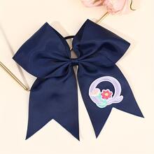 1pc Letter Print Big Bow Hair Scrunchie, 26 Letters A-Z Embroidered Polyester Girly Hair Accessory, Student Initial Letter Hair Tie - Multicolor - View 10