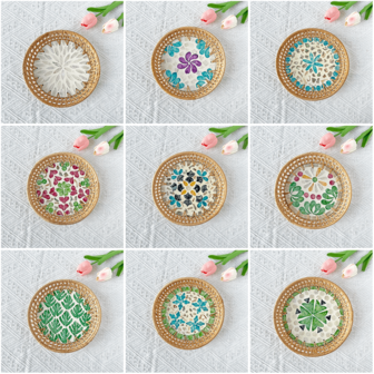 1 件 8.27 英寸圆形藤条空心贝壳装饰篮，彩色贝壳装饰创意零食水果首饰收纳托盘，适用于餐桌装饰