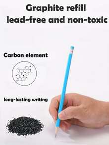 12支/套 可定制姓名印花粉蓝铅笔，个性化铅笔，适合小学生，学校书写考试礼物，教师礼物，返校礼物，派对礼品，生日礼物，企业礼品，优雅定制铅笔，送给他的礼物，送给朋友的礼物，可定制教师铅笔，现代，可爱，适合作为生日礼物 - 彩色 - 查看 8