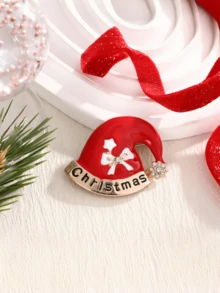 1 件卡通圣诞系列金属胸针，圣诞老人、圣诞树、圣诞帽、驯鹿、圣诞礼盒形状，可自由组合，增添节日气氛，理想的派对礼物，送给朋友和家人的完美礼物