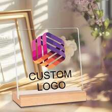 2D Plat 1pc Customizable Acrylic Logo Display Board Personalized Corporate Sign, Versatile Indoor & Outdoor Decor, No Electricity Needed.