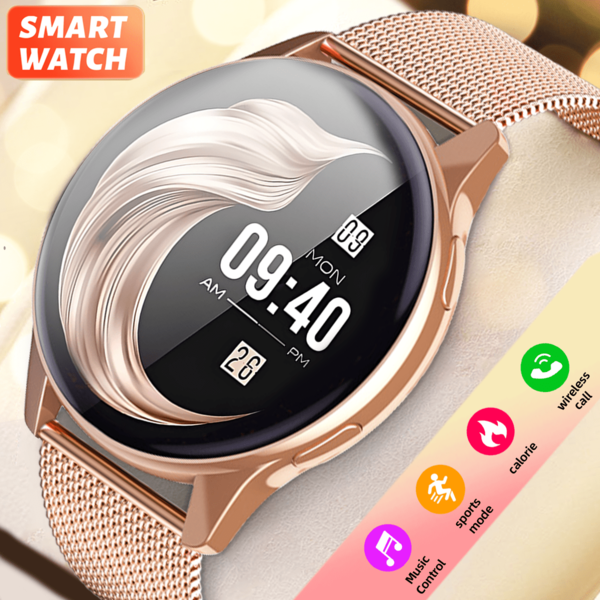 1pc Full Screen Touch Smart Watch For Men & Women, Stainless Steel Strap, Wireless Calling, Dialing, Message Reminder, Multiple Sports Modes, Information Reminder, Alarm, Remote Shooting, Music Control And Fitness Tracking, 180mAh Lithium-Ion Battery, 1.53" Round Full Screen Touch, Christmas, Birthday, Holiday Gift
