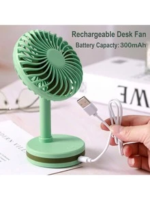 AOYI Desk Fan USB, Small Table Fan Rechargeable, 3-Speed 300mAh, Portable Cooling Tabletop Personal Fan, With 90-Degree Up Down Swinging, Summer Essentials For Office, Home, School, Studying, Working