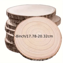 4 pezzi Fette di legno naturale, dischi di legno tondi grandi per artigianato, da dipingere a mano, per centrotavola, arti e mestieri, progetti fai-da-te, accessori per la pittura, omaggi per feste, decorazioni natalizie e decorazioni per la casa