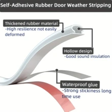 10 Feet Door Draft Excluder, Self-Adhesive Rubber Soundproof Window And Door D-Shaped Seal Strip, Door Frame Gap Weather Strip