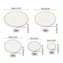 5 buc baze de coș de croșetat din lemn nefinisat - plăci rotunde goale, potrivite pentru proiecte de tricotat și artizanat DIY