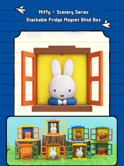 Caixa surpresa empilhável com ímã de geladeira da série Miffy Scenery, conjunto colecionável de 8 estilos, decoração divertida e interativa para todas as idades, design empilhável exclusivo para exibição criativa, ideal para cozinha, escritório ou sala de jogos, presente perfeito para entusiastas da Miffy e colecionadores de brinquedos, inclui figuras raras grandes e pequenas escondidas, adicione um toque de capricho ao seu espaço com esses adoráveis amigos animais