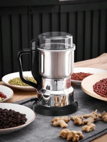 1pc High Capacity Electric Grinder, 304 Stainless Steel Blades, One-Touch Operation, Multi-Function Grinding Machine, Chinese Herbal Medicine Grinder, Universal Grain, Spice, Coffee & Herb Grinder, Precision Grinder, Coffee Bean Grinder, Food Processor, Portable Blender - EU C Type Plug(220-240V) - View 7