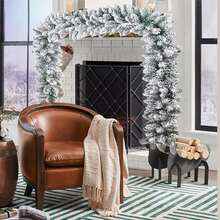 Christmas Garland,9FT Snow Flocked Christmas Garland, Snowy Artificial Christmas Garland, Winter Frosted Holiday Pine Garland White Cedar Garland,White Winter Frosted Holiday Pine Wreath, Flexible PVC Garland For Xmas Tree Stairs Fireplace Mantel, Front Door, Window Decor,Tree Christmas Tree Snow Garland Decor Home Decor Christmas Decorations Room Decor