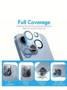 3 miếng bảo vệ ống kính máy ảnh tương thích với điện thoại Apple, dùng cho mục đích che chắn hàng ngày, văn phòng, gia đình, vỏ máy ảnh chống nước, chống sốc, chống rơi, chống trầy xước - Màu vàng - Xem 2