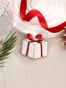 1 件卡通圣诞系列金属胸针，圣诞老人、圣诞树、圣诞帽、驯鹿、圣诞礼盒形状，可自由组合，增添节日气氛，理想的派对礼物，送给朋友和家人的完美礼物