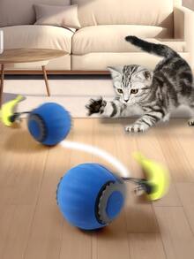 Brinquedo Interativo de Bola Rolante por Gravidade para Animais de Estimação, Brinquedo Elétrico Automático para Gatos, Bola Inteligente para Filhotes de Gato Brincarem e Eliminarem o Tédio, Brinquedo Interativo Elétrico de Pelúcia para Gatos e Cachorros, Bola de Treinamento Inteligente para Gatos com Modo Inteligente de Evitar Obstáculos e Perseguir a Bola, Recarregável, O Estilo e a Cor são Aleatórios
