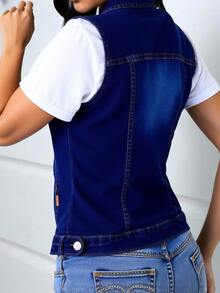 Women Denim Jackets & Coats - Dark Wash - View 2