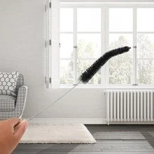 1 个散热器清洁刷，灵活的长木柄清洁除尘器，适用于加热器和烘干机、绒毛和洗衣机 - 适用于清洁平板散热器（款式将随机发货） - 黑色 - 查看 2