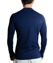 Men's Second Skin Thermal Polyamide Long Sleeve Anti-Odor UV50+ Protection Raglan Gym Training Running T-Shirt - Navy Blue - View 4