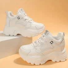Women's Chunky Sneakers With Hidden Wedge Heel, Retro/Chunky Sneakers, Versatile Casual Platform Sneakers, Spring & Autumn 2025