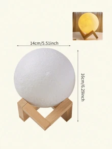 Lampada a forma di luna da 12cm, lampada d''atmosfera creativa per comodino, globo lunare in legno con 7 colori cangianti per camera da letto, decorazione per la casa, luce notturna LED, regalo di compleanno per ragazzi e ragazze, disponibile in 8cm/10cm/14cm/giallo/7 colori
