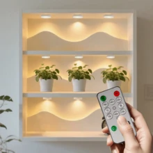 1/3/6pcs LED Rechargeable Small Spotlight, Human Body Sensing Night Light, Ambient Light And Shadow Light, Three Color Dimming/Magnetic Installation/Remote Control And Human Body Sensing/Sensing Mode Or Full Light Mode Can Be Freely Switched, Suitable For Display Cabinets/Wardrobes/Cabinets, Etc. (250mAh)