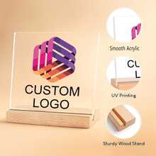 2D Plat 1pc Customizable Acrylic Logo Display Board Personalized Corporate Sign, Versatile Indoor & Outdoor Decor, No Electricity Needed.
