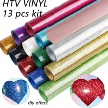 PU 柔性热转印乙烯基 - 10 张捆绑 25x30 厘米 熨烫乙烯基工艺切割器 DIY T 恤服装包 - 彩色 - 查看 16